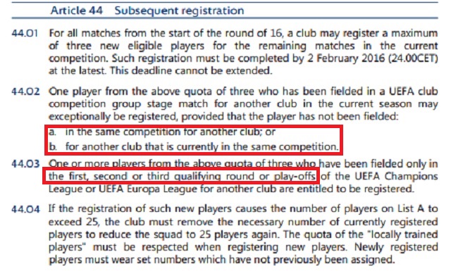 문제없다! UEFA 챔피언스리그 정관을 살펴보면 엘 샤라위의 출전엔 아무런 문제가 없다. / UEFA 정관 캡처