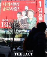 [TF포토] 가족사진 걸린 김을동 의원 선거사무소