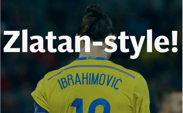 즐라탄 스타일! 이브라히모비치는 자신감이 넘치는 축구 스타다.