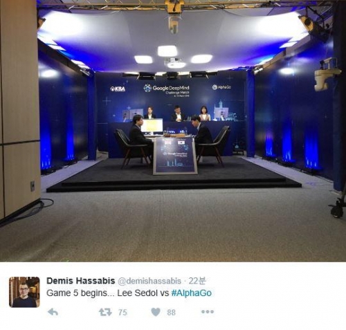 데미스 하사비스 구글 딥마인드 CEO가 이세돌 9단과 알파고의 마지막 대국에 대한 글을 자신의 트위터에 올렸다. /트위터 캡처