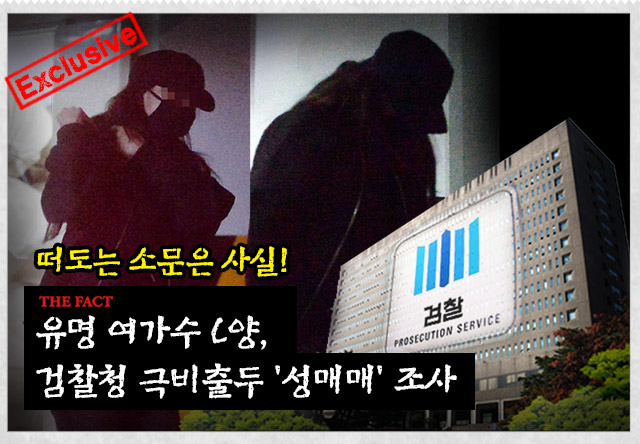 지난 15일 밤 여가수 C양이 검찰조사를 받기 위해 극비에 서울지방검찰청에 출두했다. /그래픽=손해리 기자