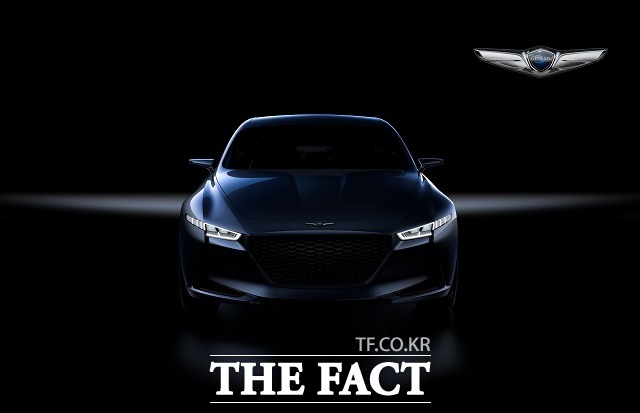 현대자동차의 럭셔리 브랜드 제네시스가 미래 디자인 비전을 담은 4도어 스포츠 세단형 콘셉트카 뉴툑 콘셉트의 티저 이미지 및 영상을 최초로 공개했다. / 제네시스 제공