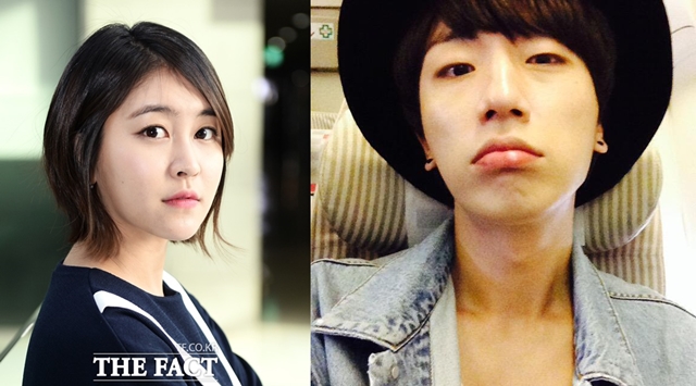 열애를 인정한 배우 박민지(왼쪽)와 쏜애플 보컬 윤성현. 두 사람은 1년 넘게 교제를 해오고 있다. /더팩트 DB, 윤성현 트위터