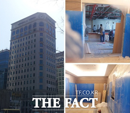 지난해 3월 27일 이명박 전 대통령의 개인 사무실이 들어서는 서울 강남구 대치동의 한 빌딩(왼쪽)과 내부 모습/ 오경희 기자