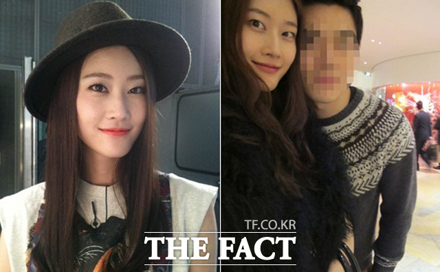 이현이(왼쪽)가 결혼 소식을 전하며 남자친구와 함께 찍은 사진을 공개했다./이현이 제공