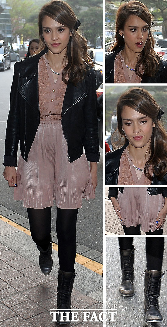 ▲ <더팩트> 취재진이 지극히 개인적인 일정으로 한국에 온 제시카 알바를 단독으로 포착했다./ 노시훈, 이새롬 기자