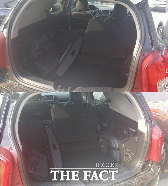 티볼리 에어의 뒷좌석을 접으면 성인용 자전거나 아기 유모차도 어렵지 않게 들어갈 수 있는 공간이 확보된다.