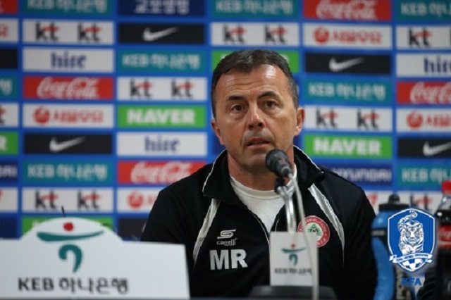 한국은 좋은 팀! 미오드라그 라둘로비치 레바논 감독이 24일 한국에 패한 뒤 심판에 대한 실망을 나타냈다. / 대한축구협회 제공