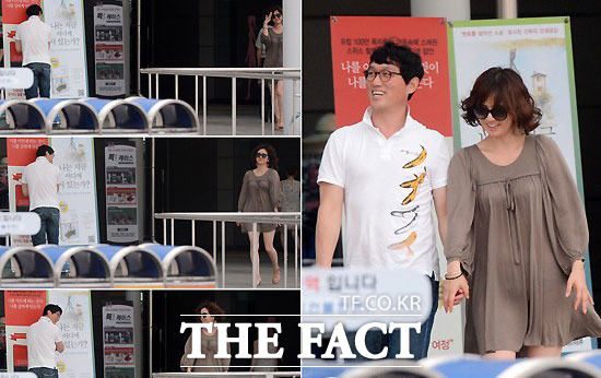 고명환과 임지은이 고속도로 휴게소에서 핑크빛 분위기를 연출하며 즐거운 시간을 보내고 있다.