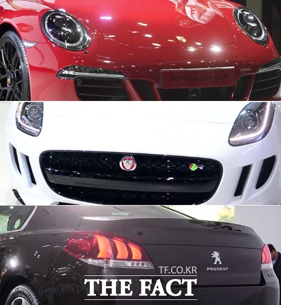 메르세데스-벤츠와 BMW, 아우디, 폭스바겐 등 4개 업체의 올해 1월과 2월 수입차 시장 점유율이 63%로 시장을 지배하고 있다. 반면 재규어와 포르셰, 푸조는 1%대이며 캐딜락, 시트로엥, 피아트 등은 1% 미만의 점유율을 기록했다.  /더팩트 DB