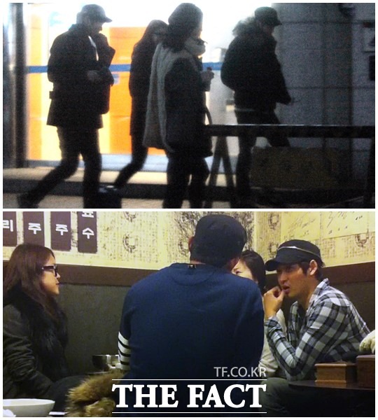 ▲ 서울 강남의 한 막걸리집에서 회포를 푼 정석원과 백지영, 정겨운 커플.