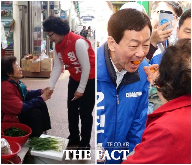 6일 오후 황 후보와 진 후보 측 관계자는 더팩트와 통화에서 여론조사 결과에 일희일비하지 않겠다는 신중한 자세를 보였다./배정한 기자, 황춘자 후보 블로그 갈무리