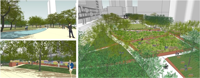 구역 내 공원(가칭 용산파크웨이, 1만7,615㎡)은 미디어광장(8,740㎡내년 조성 예정), 용산프롬나드(1만4,104㎡) 등 주변공원 및 획지와 연계하는 광역적 계획을 통해 이 일대를 대표하는 대규모 테마공원으로 만든다./서울시 제공