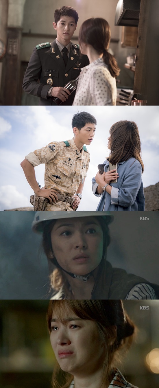 태양의 후예 운명을 만드는 주인공의 직업. 태양의 후예에서 송중기(위) 송혜교는 직업의식으로 대립하면서도 결국 사랑하며 운명적인 로맨스를 그린다. /NEW 제공, 태양의 후예 방송 캡처