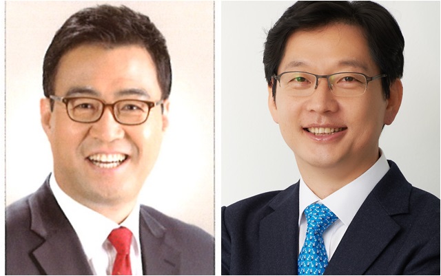 13일 진행한 제20대 국회의원 총선거 KBS·MBC·SBS 방송 3사 출구조사에서 경남 김해을은 김경수(오른쪽) 더불어민주당 후보가 60.1%를 얻어 37.0%를 득표한 이만기 새누리당 후보를 23.1%p 차이로 앞섰다./중앙선거관리위원회 누리집