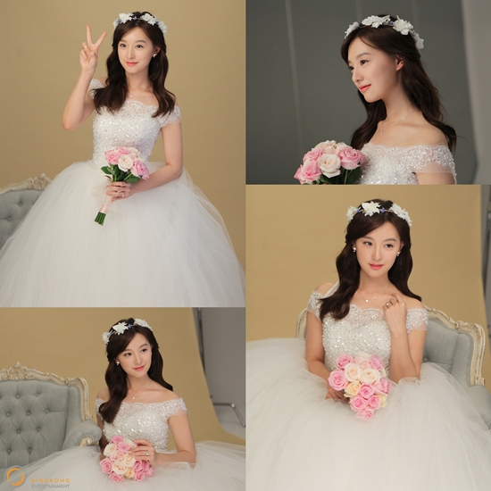 주얼리 화보를 촬영하고 있는 김지원. 태양의 후예 윤명주 중위 역할을 맡고 있는 김지원은 웨딩드레스를 입고 사랑스러운 매력을 보여줬다. /킹콩엔터테인먼트 제공