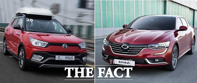 쌍용자동차와 르노삼성자동차 양사 가 각각 신차 티볼리(왼쪽)와 SM6를 앞세우며 치열한 순위 다툼을 이어가고 있다. / 더팩트 DB