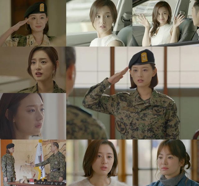 태양의 후예의 윤명주(김지원 분). 배우 김지원은 KBS2 태양의 후예에서 외모, 연기, 케미 삼박자의 조화로 재평가되고 있다. /KBS2 태양의 후예 방송화면 캡처