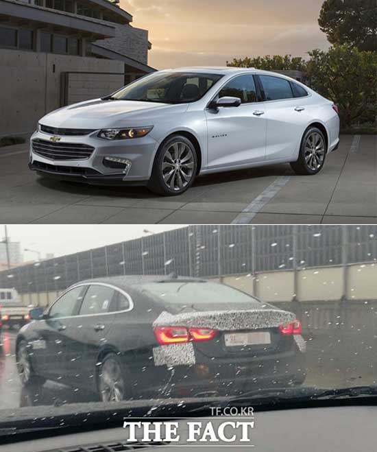 한국지엠은 오는 27일 중형 세단 말리부의 미디어 행사를 개최하고 사전계약에 돌입한다. /한국지엠(위), 더팩트 DB