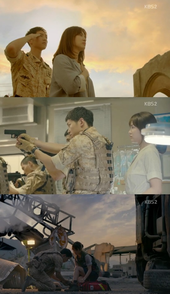 태양의 후예 명장면들. KBS2 또 만나요 태양이 후예 스페셜에서는 태양의 후예 시청자들이 사랑했던 명장면들이 펼쳐졌다. /KBS2 또 만나요 태양의 후예 스페셜 방송화면 캡처