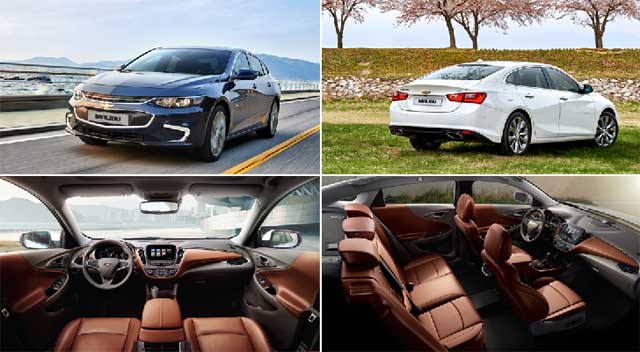 올 뉴 말리부 전면부에는 HID 프로젝션 헤드램프와 LED 주간주행등, 쉐보레의 새 패밀리룩을 상징하는 듀얼 포트 그릴 등이 강한 인상을 준다. /한국지엠 제공