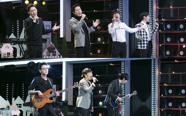 테이크와 더넛츠. 그룹 테이크(위)와 밴드 더넛츠는 종합 편성 채널 JTBC 투유 프로젝트-슈가맨에 출연해 음원 차트 역주행을 일으켰다. /JTBC 제공