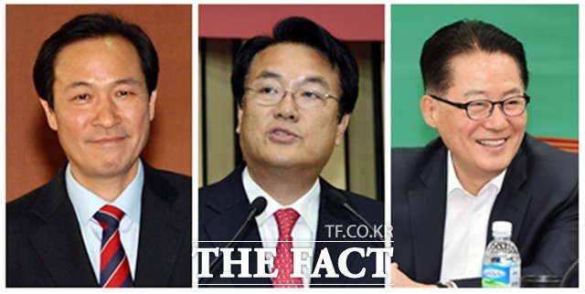 20대 국회를 이끌어 나갈 더불어민주당 우상호·새누리당 정진석·국민의당 박지원 신임 원내대표(왼쪽부터)는 각각 DJP의 정치적 아들을 자처해 협치와 소통의 유산을 물려받아 아버지의 은혜에 보답하고자 했다./임영무, 배정한 기자