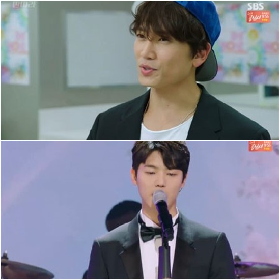 딴따라 지성, 새로운 위기 맞이. 딴따라에서 지성(위)이 행복에 젖었다가 곧 밴드 위기와 로맨스에 갈등을 빚었다. /딴따라 방송 캡처