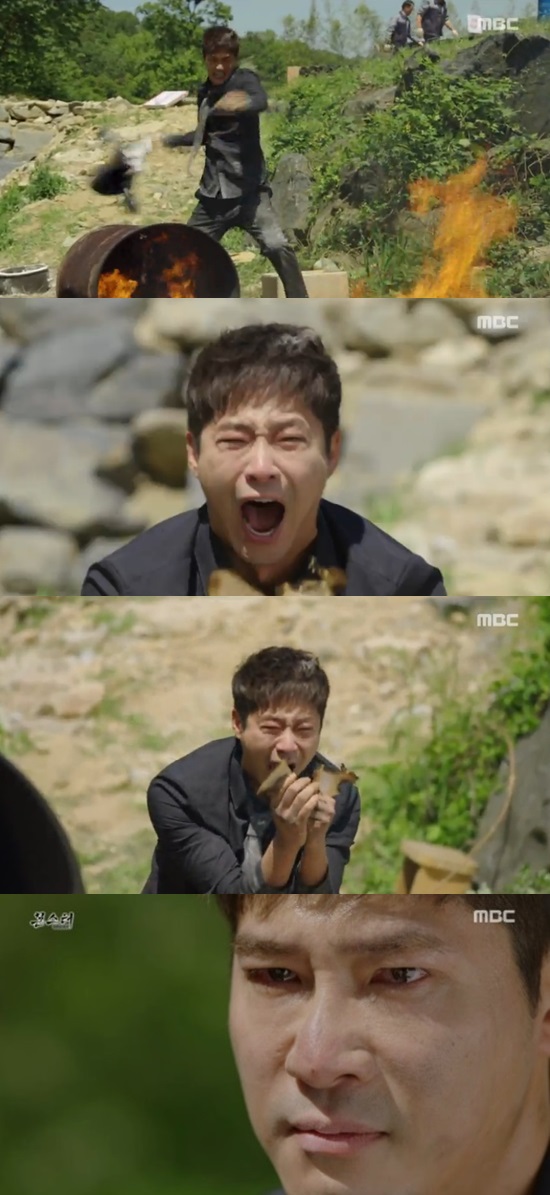 통곡하는 강지환. 배우 강지환이 17일 방송된 MBC 월화드라마 몬스터에서 부모를 잃은 강기탄으로서 오열 연기를 펼쳤다. /몬스터 방송 캡처