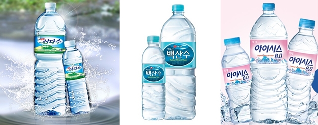 제주삼다수가 국내 생수시장 점유율 1위를 독주하고 있는 가운데 백산수와 아이시스의 2위 싸움이 치열하다. /각사 제공