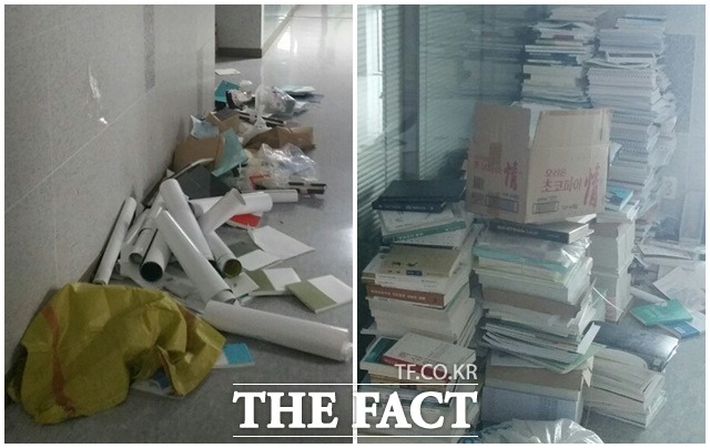 19대 국회 임기 만료를 엿새 앞둔 24일 서울 여의도 국회 의원회관 복도에 일부 의원실에서 버린 문서와 쓰레기들이 쌓여 있다.
