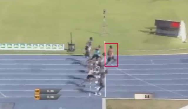 볼트 우승! 볼트가 자메이카에서 열린 2016 그랑프리에서 100m 우승을 차지했다. /유튜브 영상 캡처