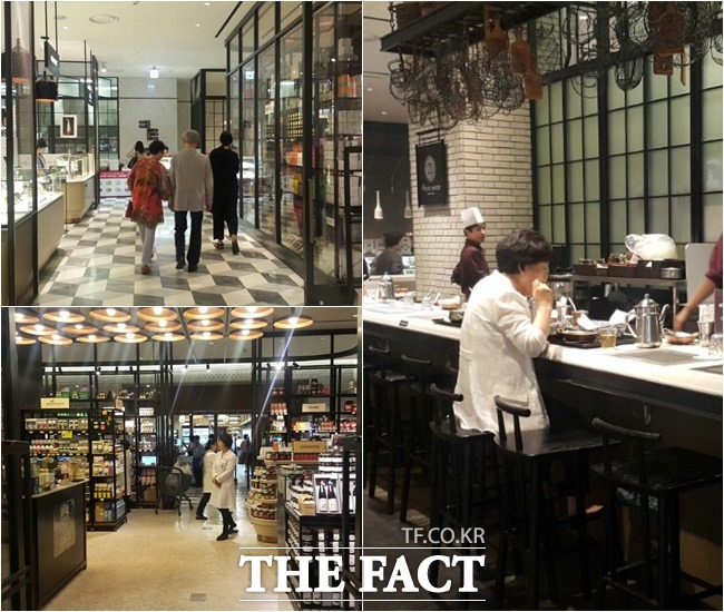 신세계백화점 본점은 깔끔하고 모던한 인테리어로 고급스러운 식품관의 풍경을 연출했다. /박지혜·서민지 기자