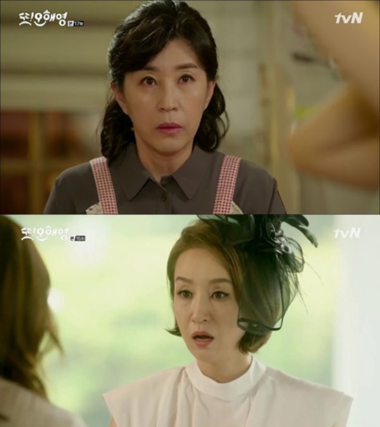 배우 김미경(위)-남기애(아래). 배우 김미경과 남기애가 케이블 방송 tvN 또 오해영에서 각각 서현진과 에릭의 엄마 역할을 맡아 활약했다. /또 오해영 방송 캡처