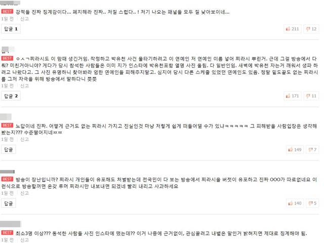 누리꾼은 박유천과 관련해 이봉규 교수의 자극적인 발언을 성토하고 있다. /네이버 화면 캡처