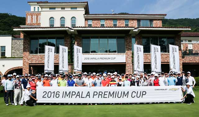 쉐보레는 11일 경기도 광주시에 있는 이스트밸리 골프 클럽에 온라인 응모와 추첨을 통해 선정된 임팔라 고객 144명을 초청해 프리미엄 골프 대회를 열었다. /한국지엠 제공