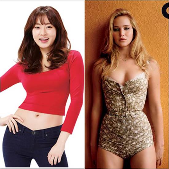 건강하니 섹시하지 아니한가. 강소라와 제니퍼 로렌스는 한국과 할리우드를 대표하는 건강미인이다. /켈로그 제공(강소라), GQ 제공(제니퍼 로렌스)