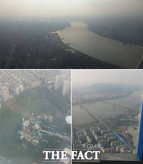 롯데월드타워 120층에서 바라본 서울 도심. /박대웅 기자