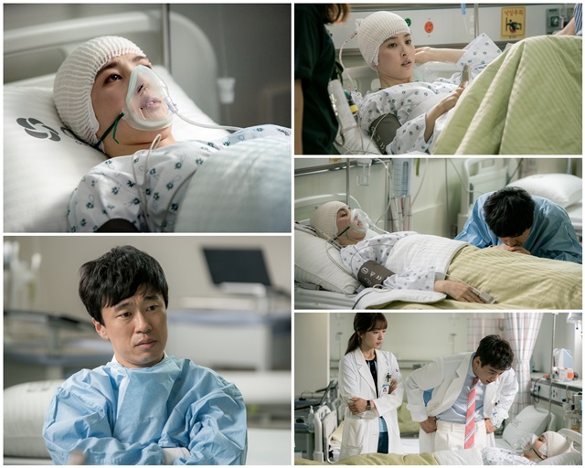 한혜진 환자 연기. 한혜진(왼쪽 위)이 닥터스에서 눈빛만으로 연기를 펼친다. /나무엑터스 제공