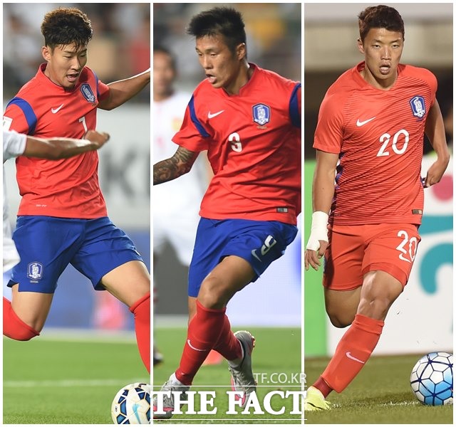 손-석-희 트리오! 손흥민, 석현준, 황희찬(왼쪽부터)이 신태용호 메달 도전 선봉에 선다. / 최용민 기자