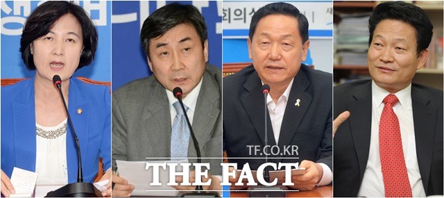 더민주 당 대표 후보인 추미애, 이종걸 의원과 김상곤 전 당권재민혁신위원장 그리고 송영길 의원 등은 최근 지역을 돌며 지지를 호소 중이다(왼쪽부터, 기호순)./더팩트DB