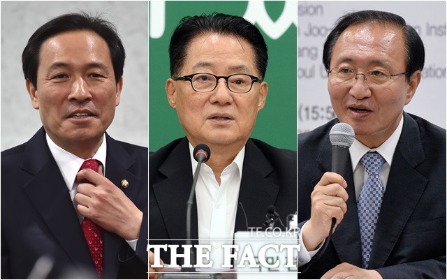 더불어민주당 우상호, 국민의당 박지원, 정의당 노회찬 등 야3당 원내대표(왼쪽부터)는 3일 오전 국회 귀빈식당 회동에서 정국 현안을 논의하고 대응책을 모색한다./더팩트DB