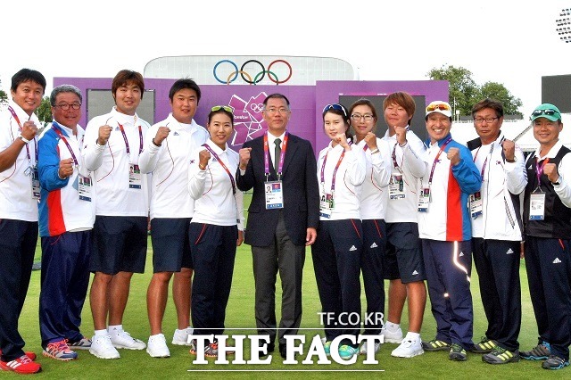 대한양궁협회 회장을 맡고 있는 정의선 현대자동차그룹 부회장은 7일과 8일 올림픽 현장을 찾아 남녀 양궁 대표선수들의 경기를 참관할 예정이다. /현대자동차그룹 제공