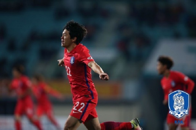 권창훈 멀티골! 권창훈이 5일 열린 2016 리우데자네이루 올림픽 남자축구 조별리그 C조 1차전 피지와 경기에서 멀티골을 터뜨렸다. / 대한축구협회 제공