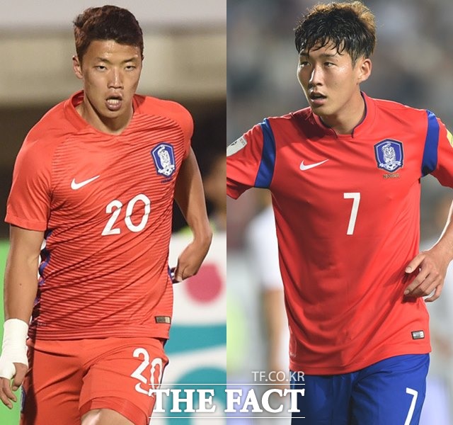 황희찬-손흥민 맹활약! 황희찬(왼쪽)과 손흥민이 8일 열린 독일전에서 골을 터뜨리며 공격을 이끌었다. / 더팩트 DB
