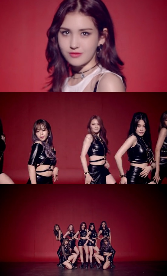 섹시 콘셉트로 돌아온 아이오아이 유닛. 이들은 180도 달라진 이미지로 눈길을 끌었다. /와타 맨 뮤직비디오 캡처
