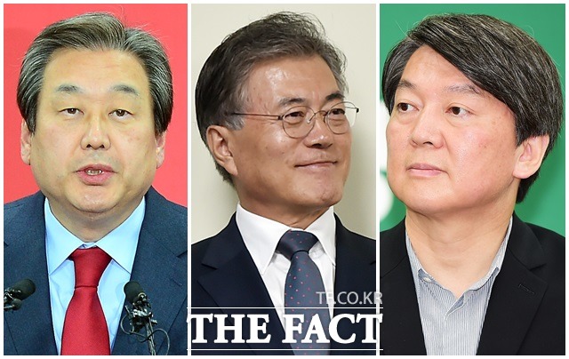 최근 내년 대권을 향한 시동을 건 김무성 전 새누리당 대표, 문재인 전 더불어민주당 대표, 안철수 전 국민의당 대표 등 잠룡들의 SNS(사회관계망 서비스)가 뜨겁게 달아오르고 있다(왼쪽부터)./더팩트 DB