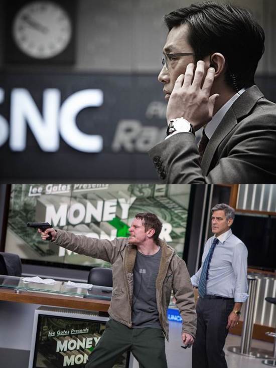 유명 앵커의 목숨을 담보로 한 인질범이 등장한다는 설정은 두 작품 모두 똑같다. /영화 더 테러 라이브 머니 몬스터 스틸컷