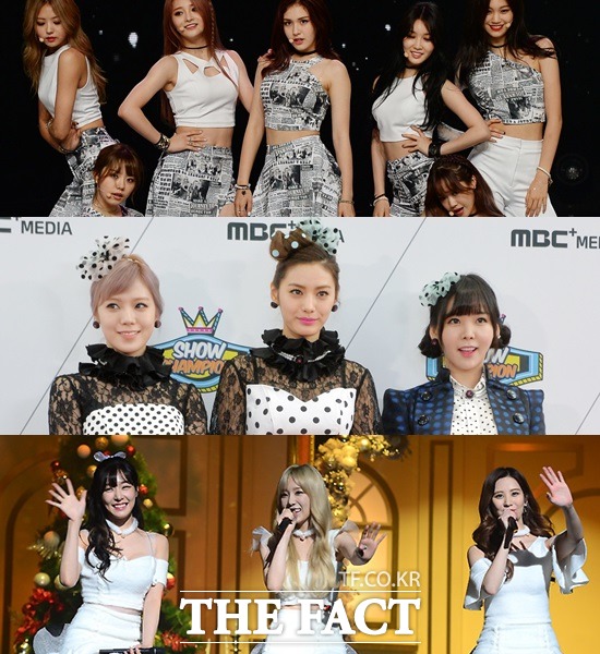 그룹에서 유닛으로. 아이오아이 유닛과 오렌지캬라멜, 소녀시대-태티서(위부터)는 유닛을 꾸려 큰 인기를 얻었다. /더팩트 DB