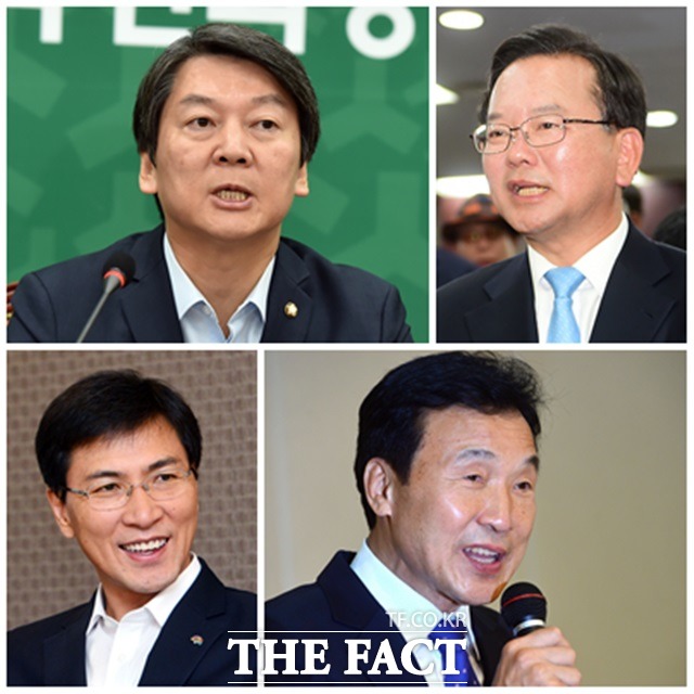 최근 대권 도전을 시사한 안철수 전 국민의당 상임공동 대표, 김부겸 더민주 의원, 손학규 전 더민주 상임고문, 안희정 충남도지사(왼쪽 위부터 시계방향)./더팩트DB